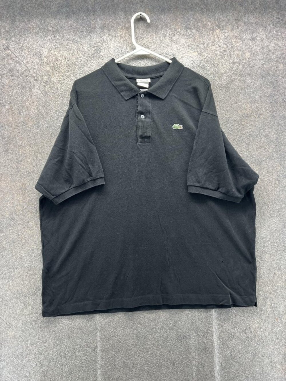 Lacoste Polo Shirt Mens 4XL Black Solid Cotton Short Sleeve Casual Knit Logo 9